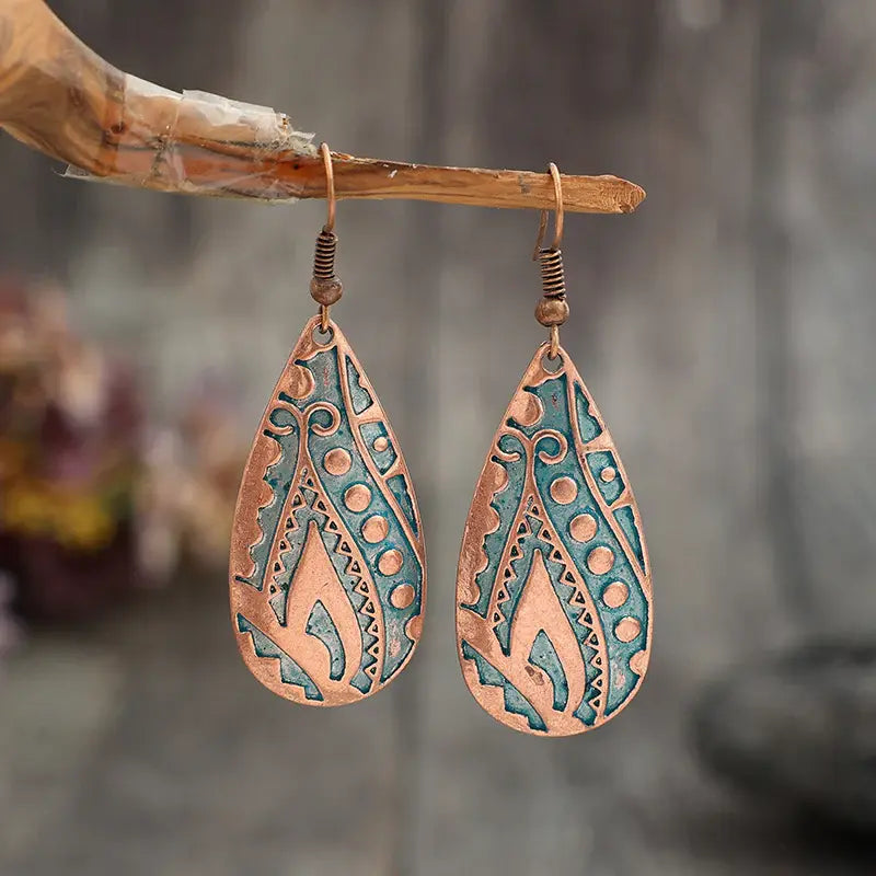 Orecchini pendenti vintage in bronzo