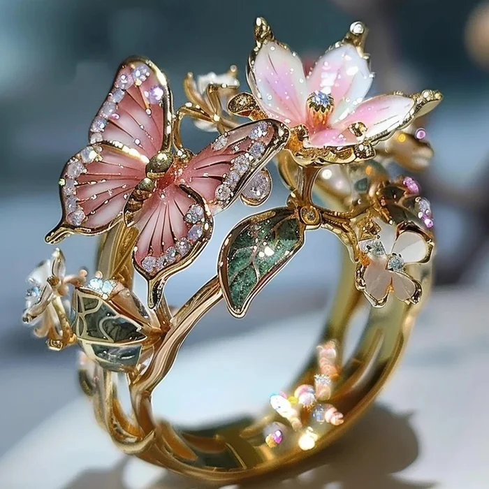 Anello floreale vintage Golden Prifddinas
