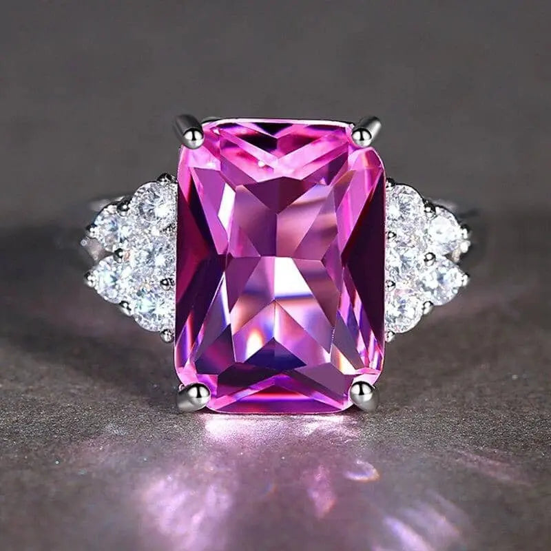 Anello a Rosa in Argento Brillante