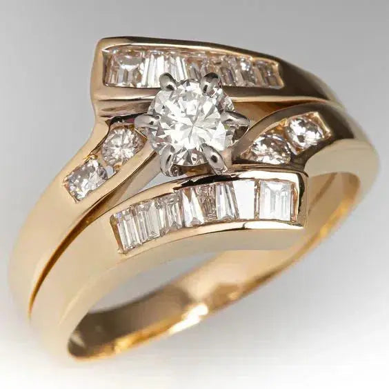 Anello vintage dorato irregolare lucido