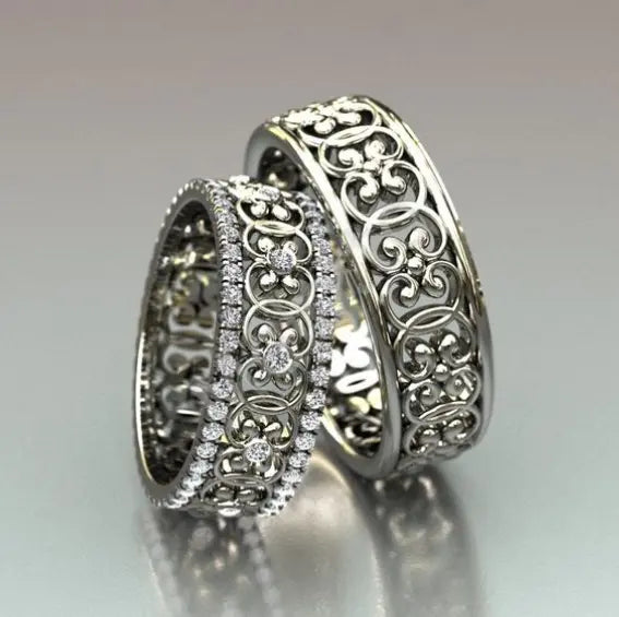 Set di anelli vuoti in argento vintage