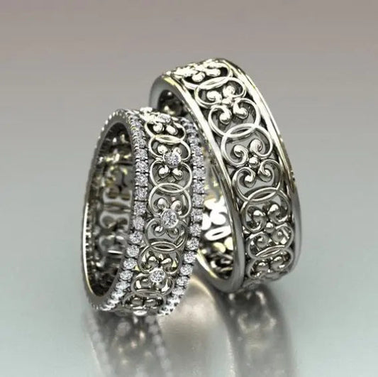 Set di anelli vuoti in argento vintage