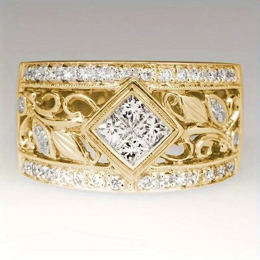 Anello Vintage Lucido Golden Hollow