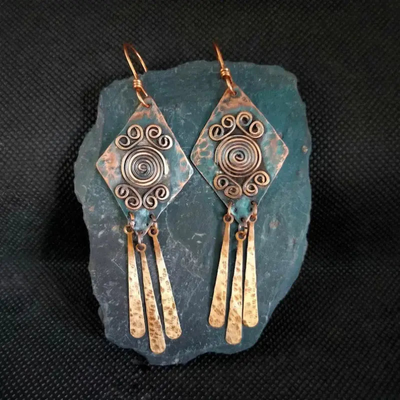 Orecchini Vintage Pendenti Dorati