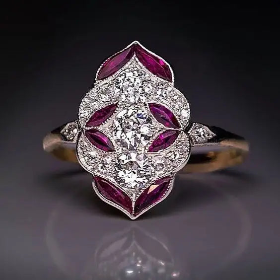 Anello vintage con cristallo viola