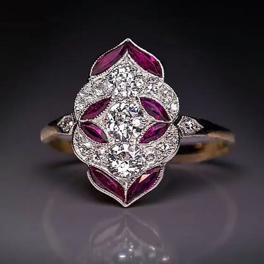 Anello vintage con cristallo viola