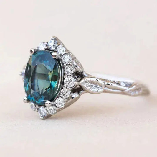 Anello Vintage Blu Brillante