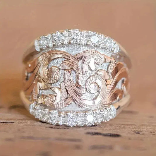 Anello Vintage in Argento e Rosa