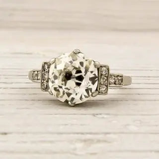 Anello in Vetro d'Argento Vintage