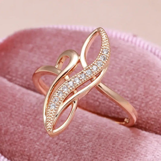 Anello di lusso con zirconia in oro