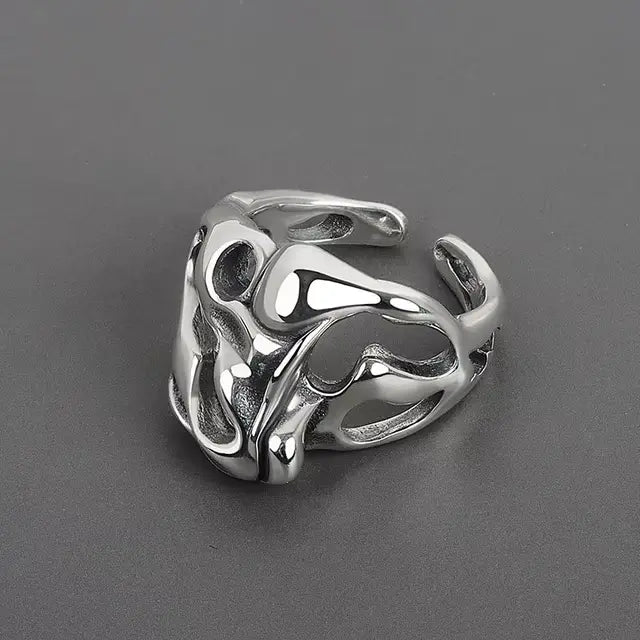Anello irregolare in argento placcato oro