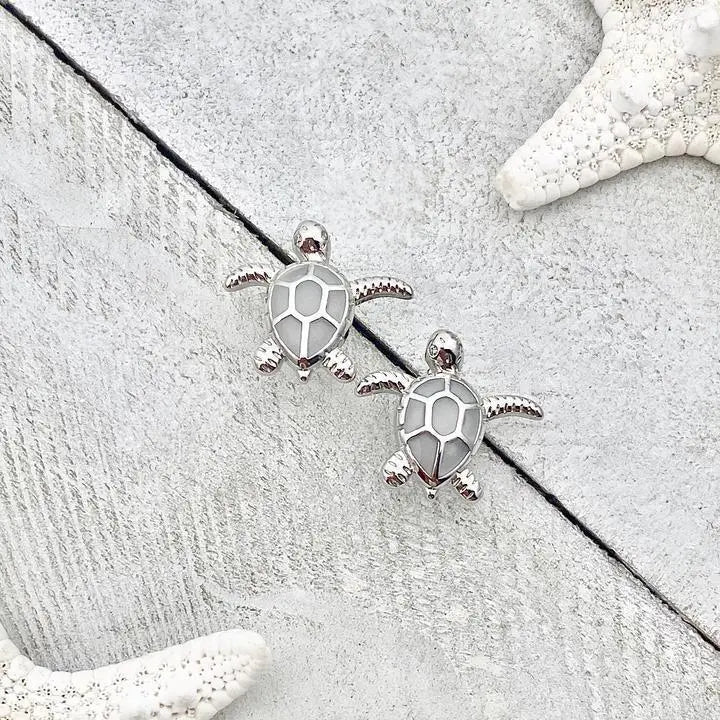 Orecchini con Tartaruga Marina in Opale e Argento