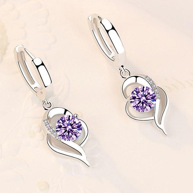 Orecchini a fiore in argento sterling 925 e zircone incastonata