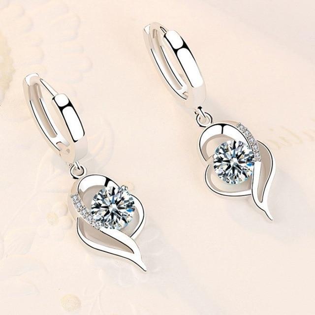 Orecchini a fiore in argento sterling 925 e zircone incastonata