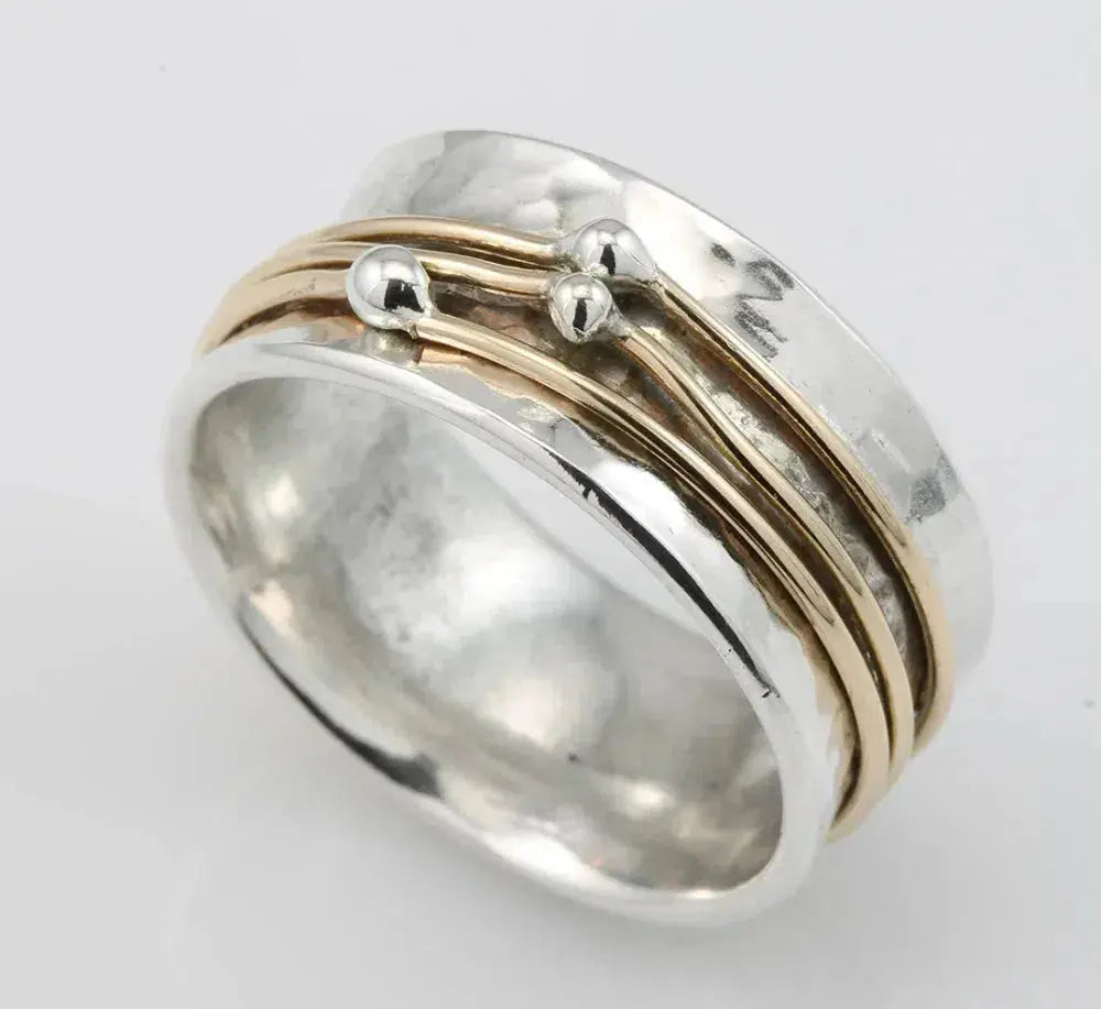 Anello d'argento a strati dorato vintage