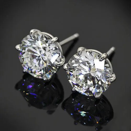 Orecchini Vintage Tondi Bianchi in Argento