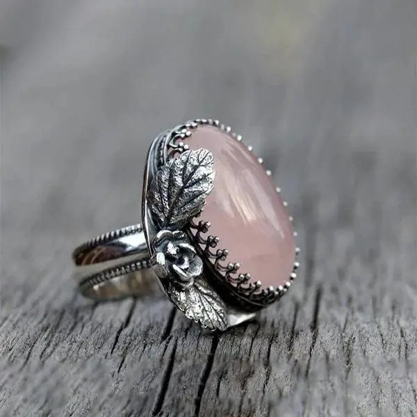 Anello di cristallo rosa retrò