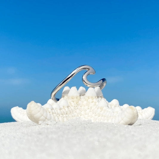 Anello onda oceano d'argento