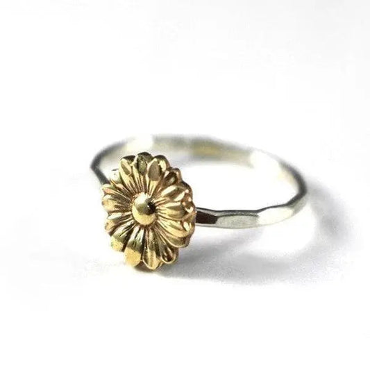 Anello con Fiore di Girasole in Oro