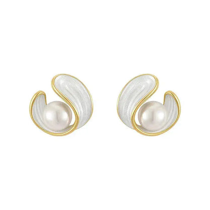Orecchini di lusso con opale bianco e perla in oro