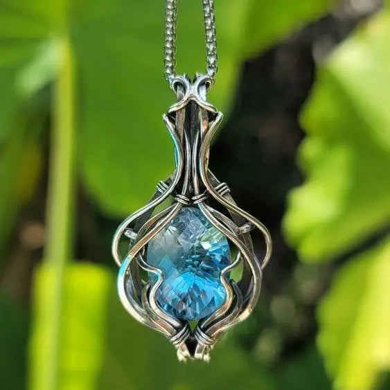 Collana Vintage Blu in Argento