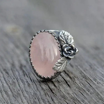 Anello di cristallo rosa retrò