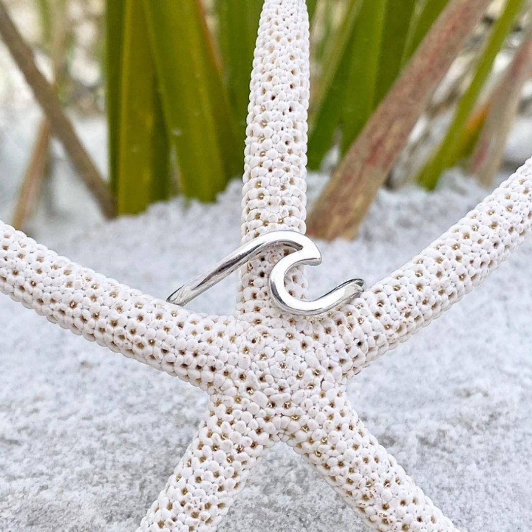 Anello onda oceano d'argento