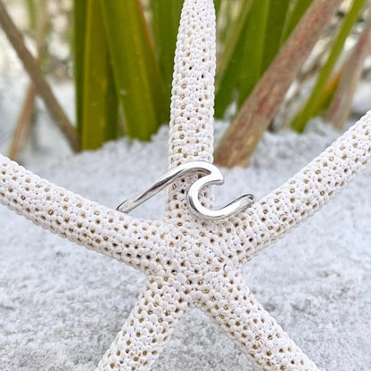Anello onda oceano d'argento