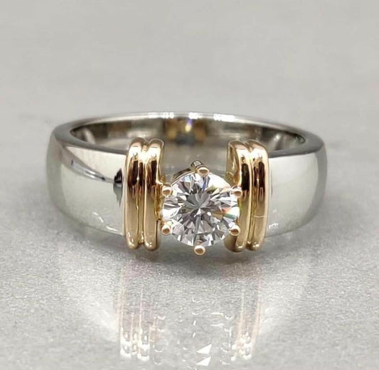 Anello d'argento con filo d'oro vintage aperto