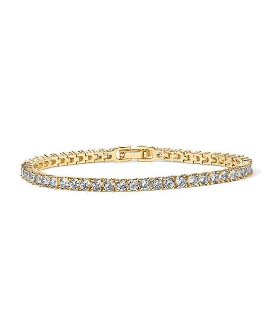 Braccialetto da tennis in cristallo "Golden Glow" brillante