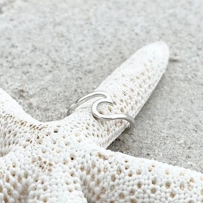 Anello Ondata del Mare Argento