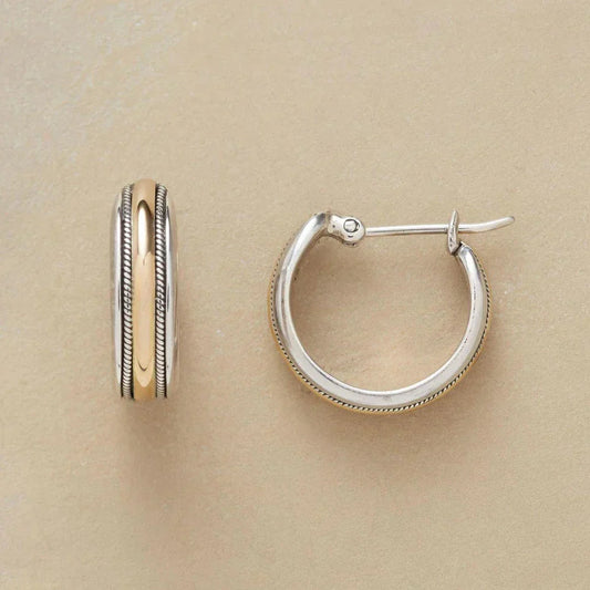 Orecchini a cerchio d'argento Golden Line vintage