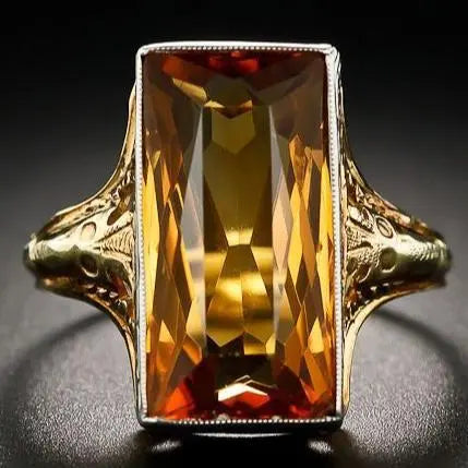 Anello in vetro arancione