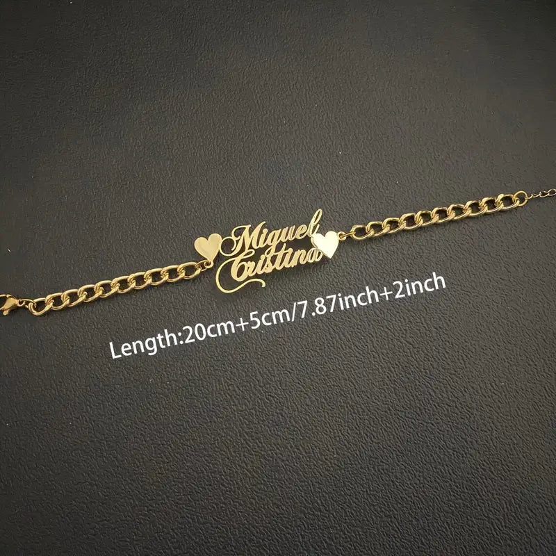 Bracciale Elegante con Doppio Nome