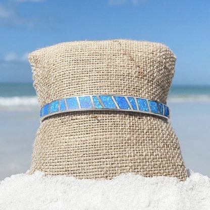 Braccialetto in Opale Blu e Argento