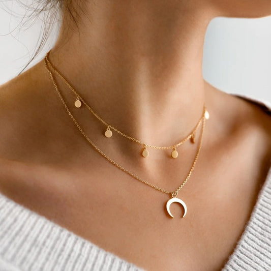 Collana con luna in oro