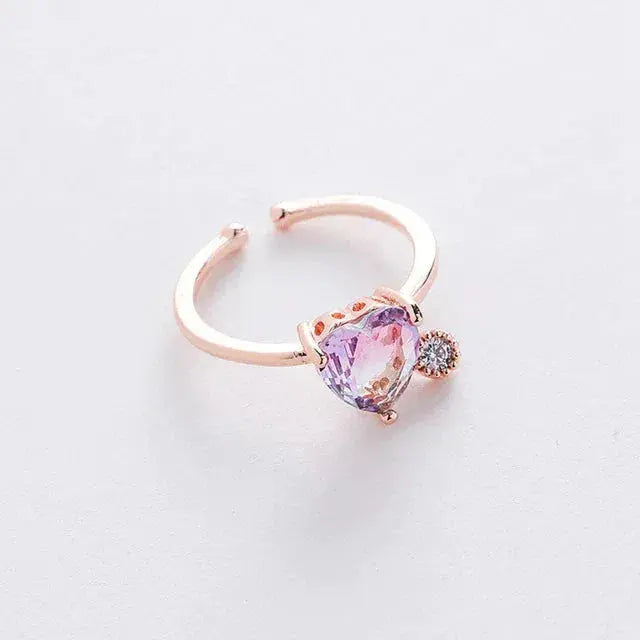 Anello regolabile dell'amore con cristalli