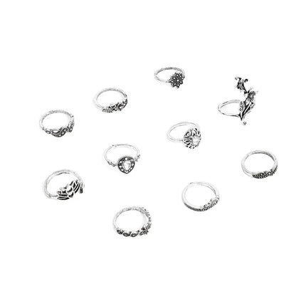 Set di Anelli in Argento Antico con Dettagli Fofosi