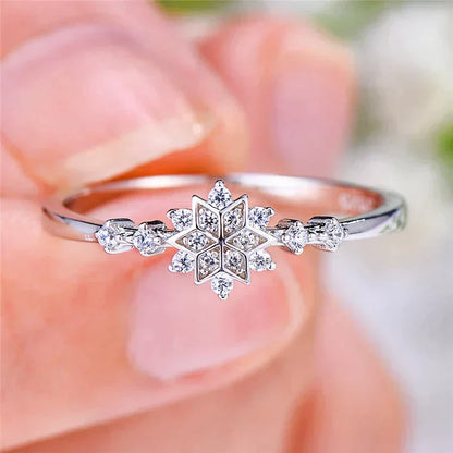 Anello Fiocco di Neve in Argento Sterling 925