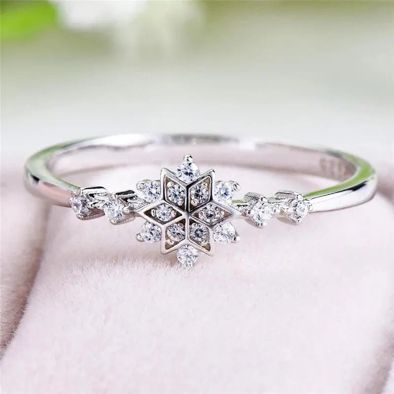 Anello a fiocco di neve in argento sterling 925