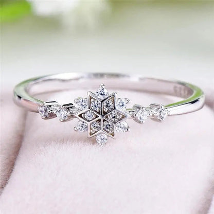 Anello a fiocco di neve in argento sterling 925