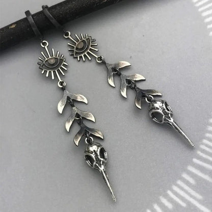 Orecchini pendenti con maschera Boho in argento