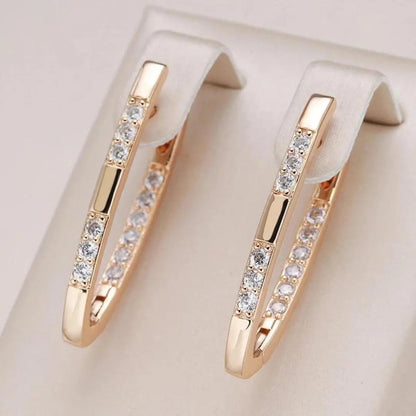Orecchini eleganti con zirconia in oro