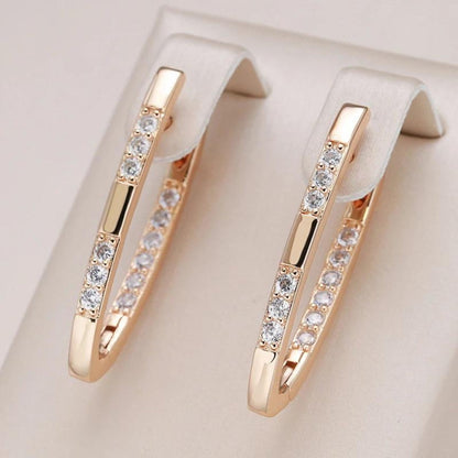 Orecchini Eleganti in Zirconia Oro