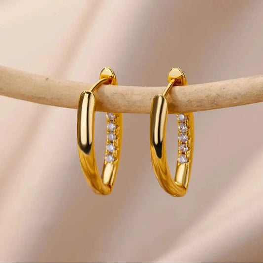 Orecchini Eleganti in Oro con Zirconi