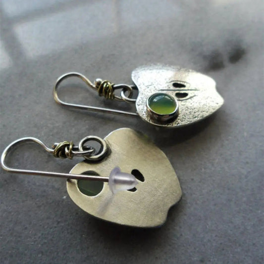 Orecchini con cristallo verde in argento