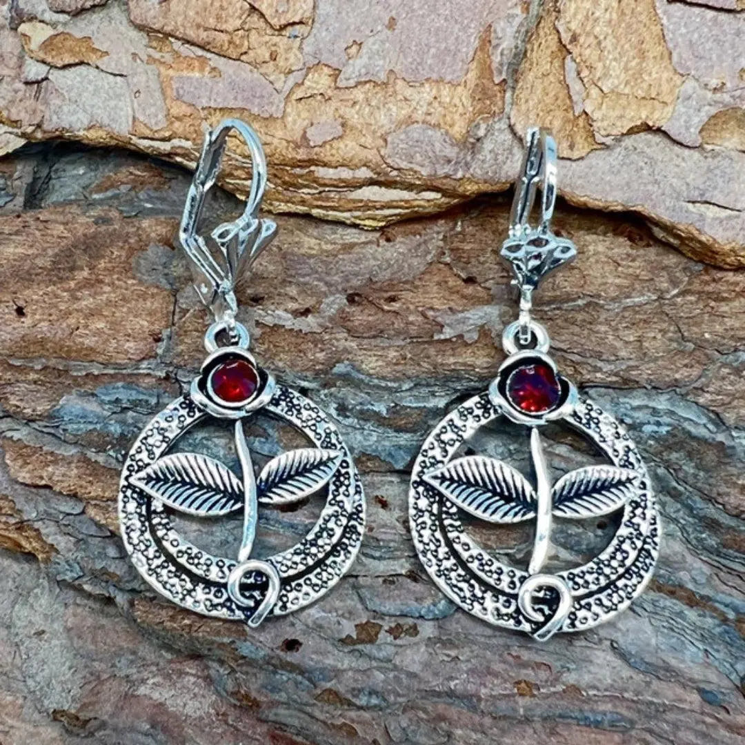 Orecchini vintage con cristallo naturale in argento