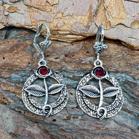Orecchini vintage con cristallo naturale in argento