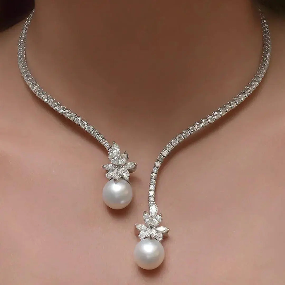 Collana elegante in argento lucente