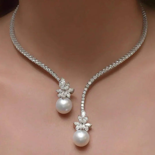 Collana elegante in argento lucente